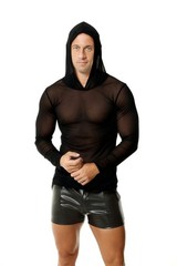 Mens Transparent T-shirt Glossy Tight Boxer Shorts Casual Breathable Sports Suit