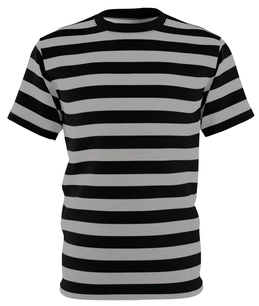 Black & Gray Striped T-Shirt Short Sleeve Gray And Black Shirt
