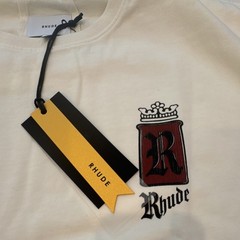 RHUDE Fumar S1 Tee Men’s M White Black Red Cotton Graphic Logo Crew Neck