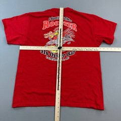 Vintage Delta Pro Weight Shirt Mens Large Red 316 Oyster Bar NC Pocket Tee Y2K