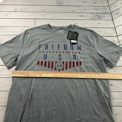 NEW Under Armour Loose Heatgear Freedom USA Short Sleeve T Shirt Mens Large Gray