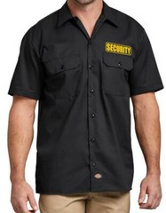 NEW MENS PRINTED SECURITY GUARD UNIFORM HEAVY THICK BUTTONS WORK DICKIES SHIRTS