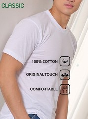 Premium 100% Cotton Classic White T-Shirt | Soft Comfy Crew Neck
