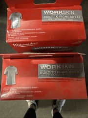 2- Packs Milwaukee Workskin 414G-XL Lightweight Performance Tee Shirt Gray