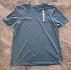 M&S Regular Fit Pure Cotton Crew Neck T-Shirt ~ LONG LENGTH ~ 2 PACK ~ Size L