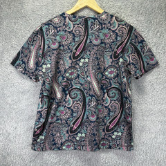 ETRO Milano Paisley Print T Shirt Top Mens L Multicolor Italy Cotton Short