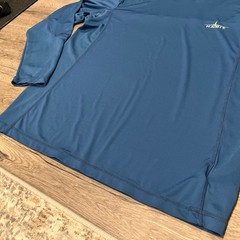 Habit Shirt Mens Medium Blue 40+ Solar Factor Hooded Long Sleeve Pullover