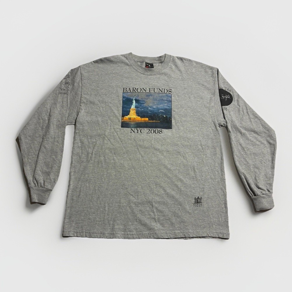 2008 NYC Charity Event Long Sleeve Graphic Tee Statue of Liberty Hanes XL