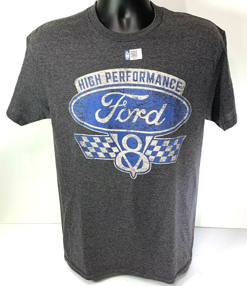 Ford T-Shirt – High Performance V8 Checkered Flags Emblem / Logo (Licensed)