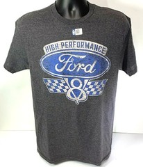 Ford T-Shirt – High Performance V8 Checkered Flags Emblem / Logo (Licensed)