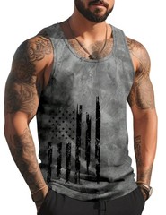 Mens Graphic Tank Tops Sleeveless Muscle Shirts Beach Palm Tree Hawaiian Gym Wor