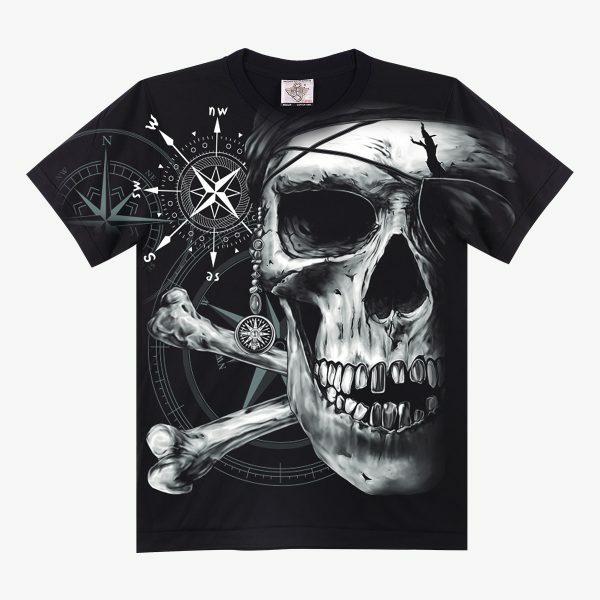 Rock eagle black Tshirt (D091) Unisex Skele Pirate Graphic Men L, XL, XXL, XXXL