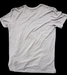 NWT Armani Exchange Heather Gray Blue Foil Graphic V Neck Logo Tee T Shirt Sz L