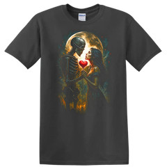 Skeleton Love Romantic Moonlight Halloween T Shirt Gothic Vampires Tee