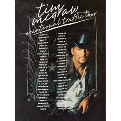 Vtg Tim McGraw Emotional Traffic Tour T-Shirt Mens XL Black 2011 Alstyle Graphic