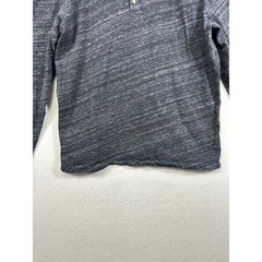 Banana Republic Henley Men Large Charcoal Gray Long Sleeve Cotton Vintage Shirt