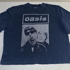 Oasis Abercrombie & Fitch Cropped T Shirt Size XL Blue Boxy Double Sided