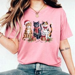 Meowy Christmas Shirt, Cat Christmas tshirt, Cat Lover Xmas T-Shirt