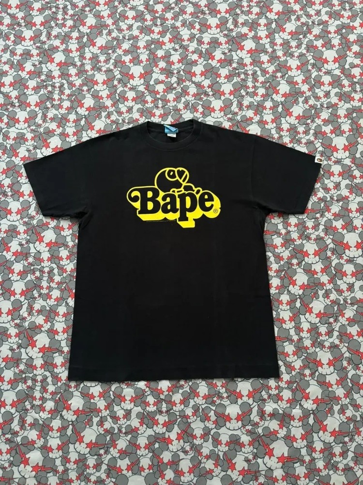Bape 2007 Baby Milo Yellow Spellout Tee SZ/L