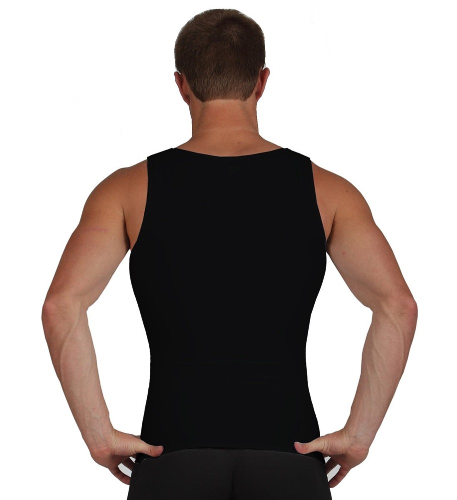 INSTA SLIM HIGH COMPRESSION MUSCLE TANK SIZE: MEN XL – BLACK/WHITE