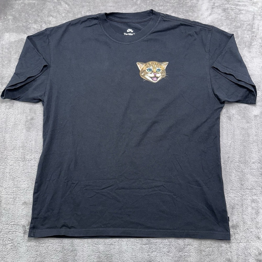 Nike SB Cat Scratch Graphic Skate Tee Loose Fit Black Size Large (Rare)