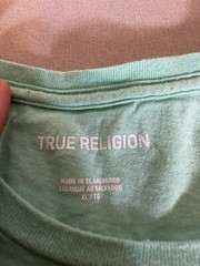 True Religion Shirt Adult Extra Large Cyan Blue Crewneck 2002 World Tour Men’s