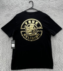 True Religion Metallic TR Seal Graphic Tee – Jet Black – Size Medium – NWT