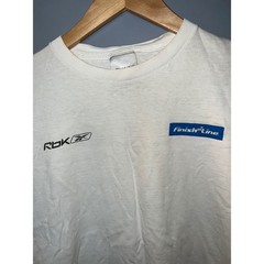Reebok RBK Finish Line Vintage White Graphic T-Shirt Mens Medium Pump Sneaker