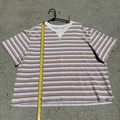Size M BDG Striped Crew Neck 100% Cotton Knit Ribbed Collar Brown/White T-Shirt