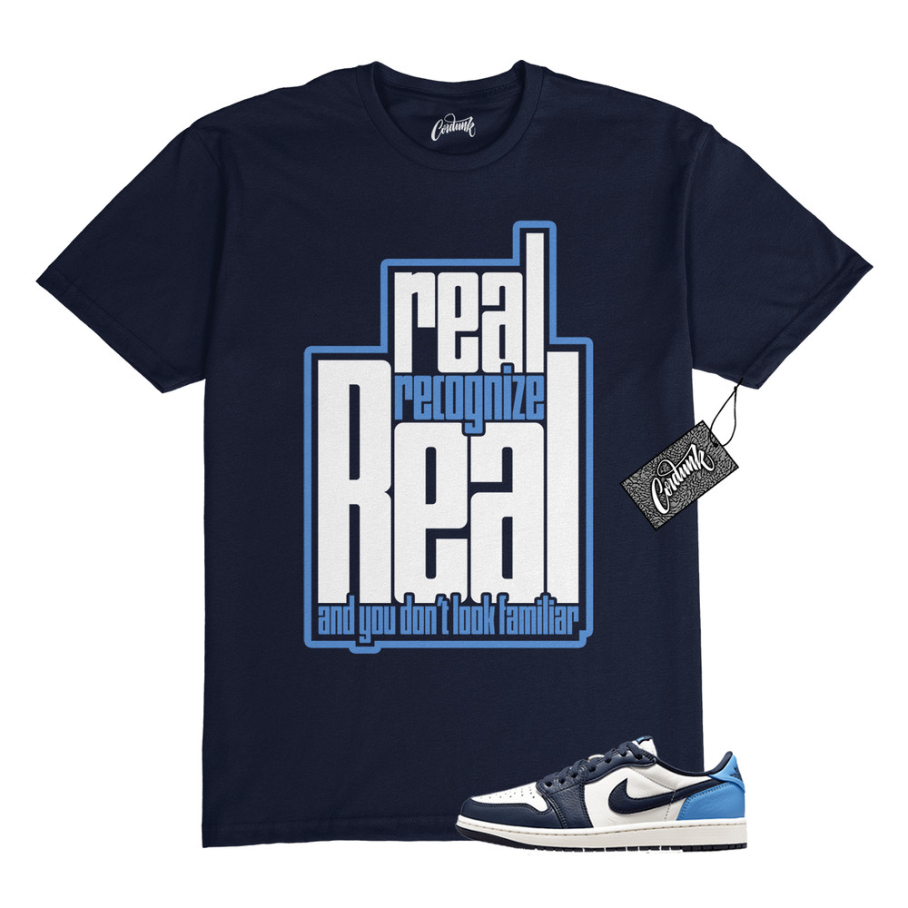 1 Obsidian UNC Navy White University Blue T Shirt Match RRR