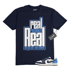 1 Obsidian UNC Navy White University Blue T Shirt Match RRR