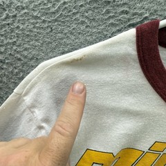 Vintage Stedman Shirt Adult Large White Ringer Stock Car Racing Grunge 80s Mens