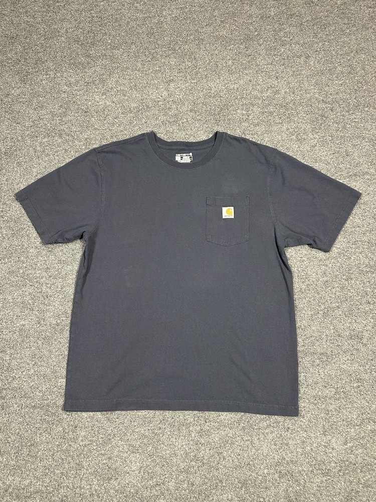 Carhartt Men’s Shirt LARGE Loose Fit Grey Short Sleeve K87 Pocket
