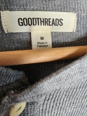 Goodthreads Long-Sleeve Waffle Henley Shirt in Gray Size M