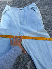 1990s Vintage Grunge Denim Trousers Light Blue Ankle-length Medium