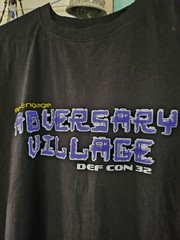 Black Adversary Village T Shirt Defcon 32 Engage Kindo Google AS Dize XL