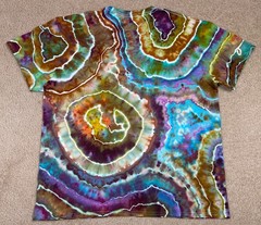 Handmade Ice Tie Dye T-Shirt XL Mens Womens Soft Cotton Blue Green Geode