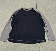 Royal Robbins Men’s Gray/Blue Colorblock Cotton Knit Long Sleeve Logo T-Shirt L