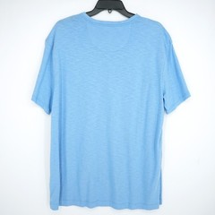 Roundtree & Yorke Men’s Short-Sleeve Henley Shirt L Blue Heather Solid NWT