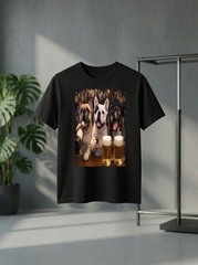 Unisex Funny Frenchie Dogs Party Beer Friends Dog Lover Graphic T Shirt Gift Tee