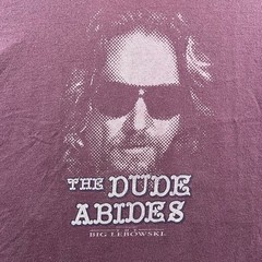 Vintage The Big Lebowski Shirt Mens XL Faded Plum Official Movie The Dude Abides