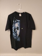 Wolf T Shirt Nice Piece Green Eyes Size Large BB6