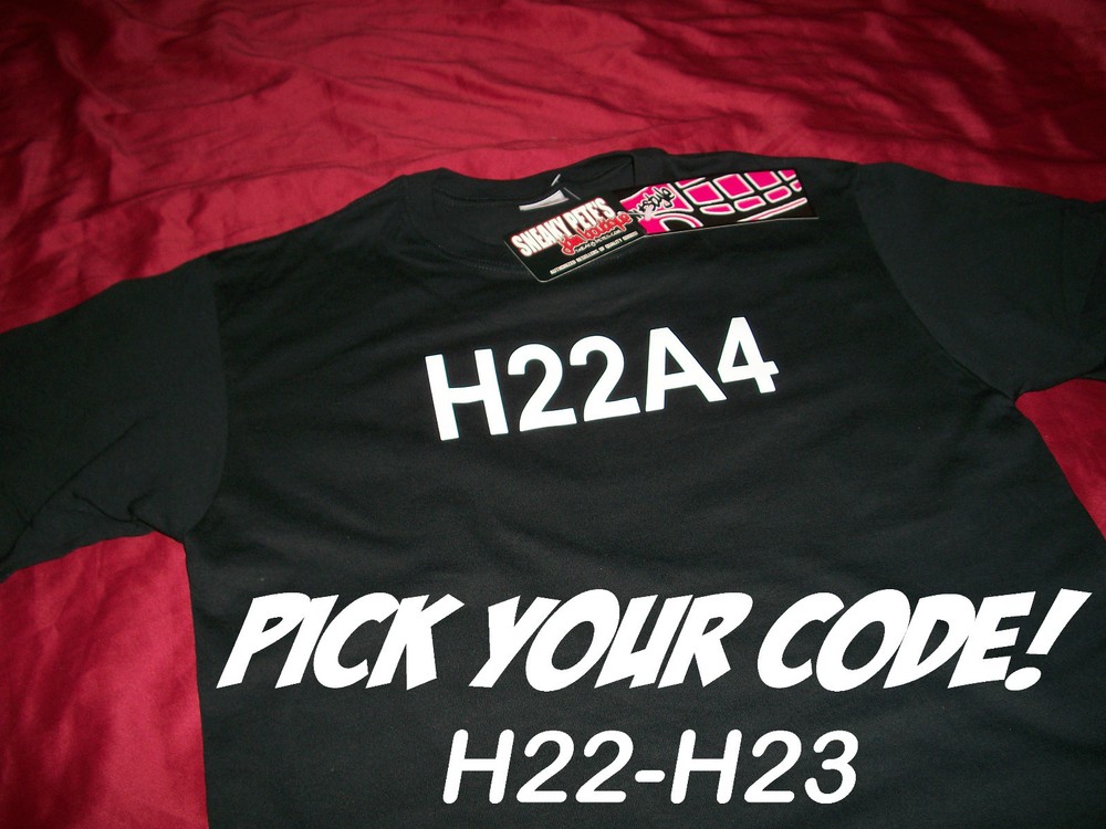 JDM STYLE HONDA CIVIC PRELUDE INTEGRA H-SERIES ENGINE CODE T-SHIRT H22 H23 H22A4