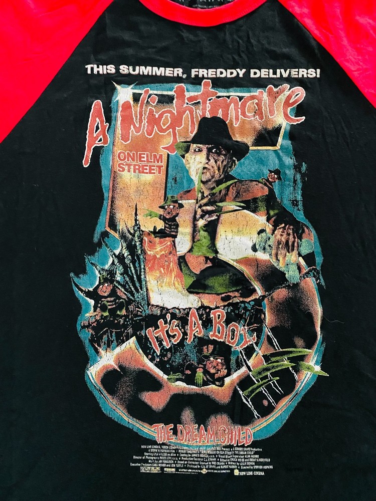 Fright Rags A Nightmare on Elm Street 5 The Dream Child Baseball tee Size Large