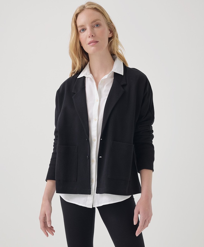 Pact Women’s Airplane Relaxed Blazer Black X-Large Top Outerwear