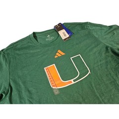 Adidas Miami Hurricanes Mens XL Green Fresh SS Tee T-Shirt IJ0344 290 NWT