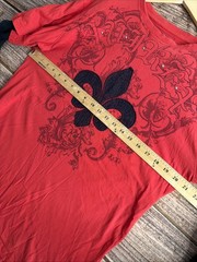 FLAW- Avirex Shirt Mens Extra Large Red Thermal Sleeve Logo y2k (FITS SLIM)