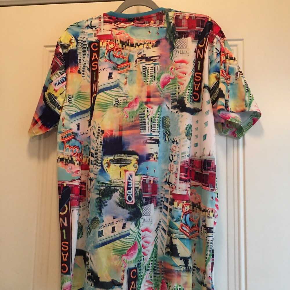 Miami Super Shine Print by Drill Men’s T-Shirt Size XL Hot Art Deco Theme NWOT