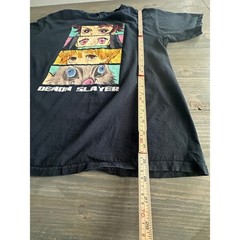 Demon Slayer Kimetsu No Yaiba Anime Black T-Shirt Character Graphic Unisex Sz L