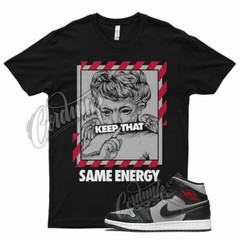 Black ENERGY T Shirt for Air J1 1 Mid Particle Grey White Gym Red Smoke OG